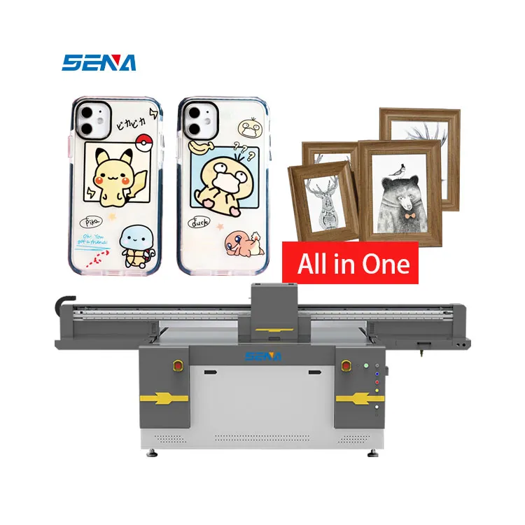 1.6*1.0M Printer Flatbed Inkjet UV Format Besar Pernis Kecepatan Tinggi 6 Warna Unggulan untuk T-Shirt Kulit Ubin PVC Casing Ponsel Kayu