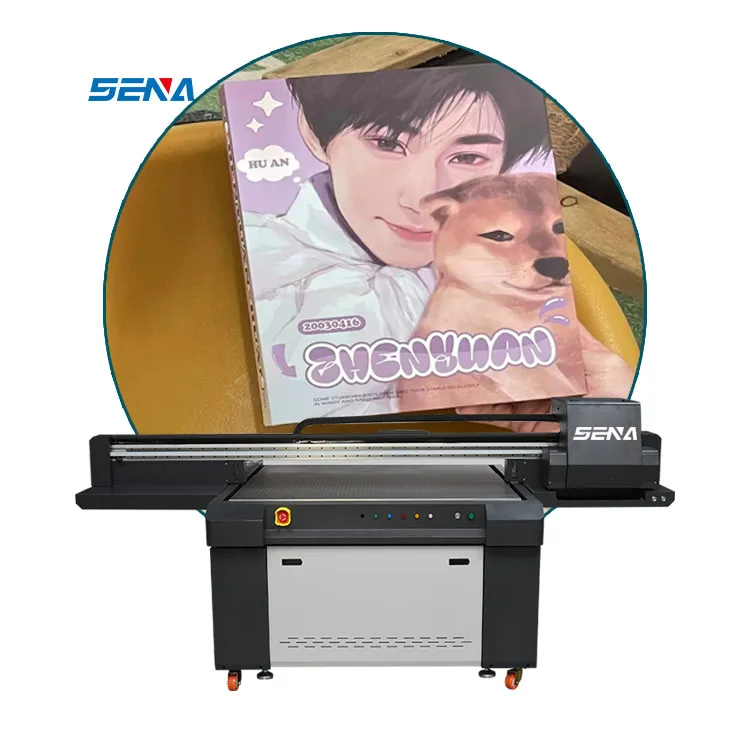 1390 Digital UV Inkjet Flatbed Printer 3D LED CMYKW+Varnish Large Format Printer for Label Phone Case PVC Card PVC Card Pen Golf