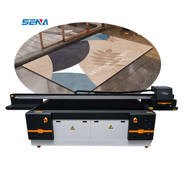 2.5*1.3M Printer Flatbed Inkjet UV Industri Periklanan Sepenuhnya Otomatis untuk Mesin Cetak Karpet Cincin Kawat Ubin Timbul 3D