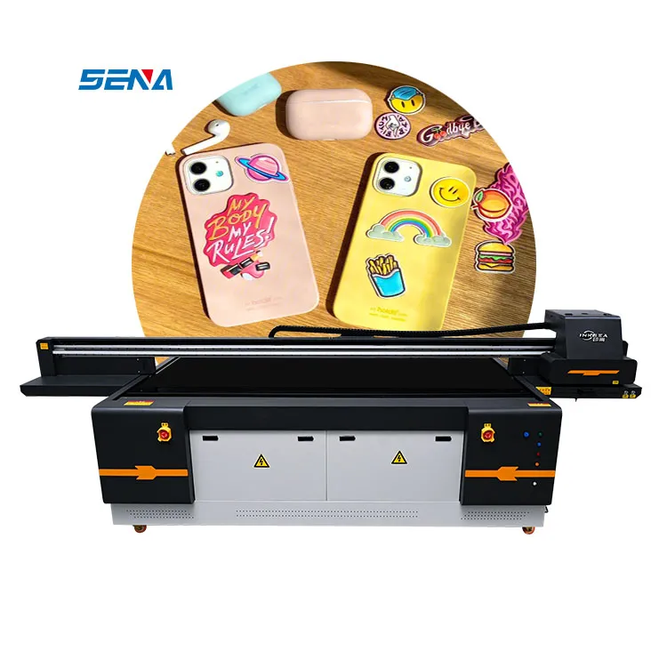 2.5M * 1.3M Semua Ukuran Tersedia Teknologi Baru Printer Flatbed UV CMYKW + Pernis untuk Menyesuaikan Casing Ponsel Akrilik Kartu PVC Pena Golf