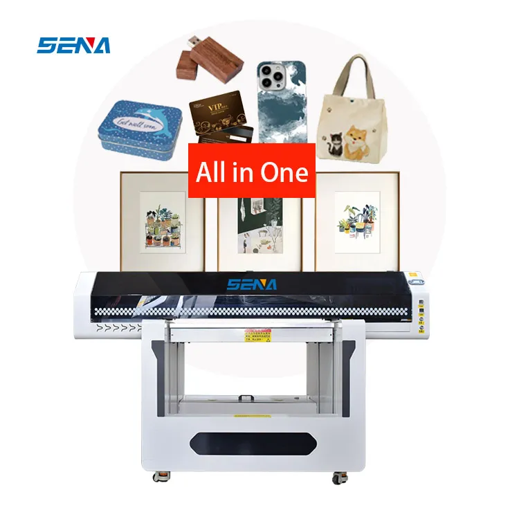 Pembaruan Baru 2024 90*60Cm Printer Inkjet UV Flatbed Mesin Cetak Otomatis A3 untuk Media Digital Casing Ponsel Pad Printer 3D