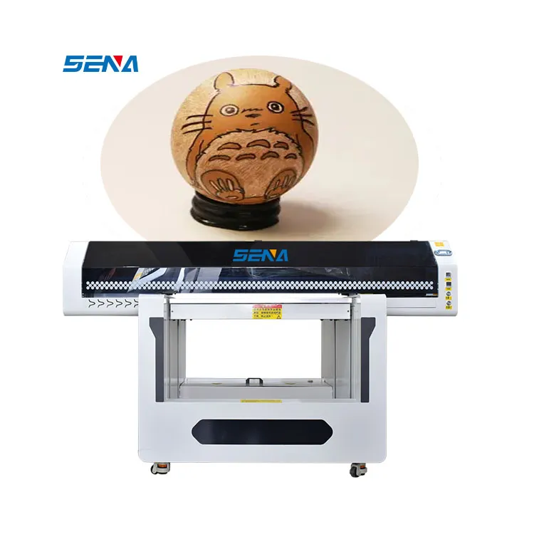 2024 SENA Multi Functional A1 9060 Led Uv Flatbed Printer Cmykw+Varnish For Bear Label Price Tag Almost All Flat Materials