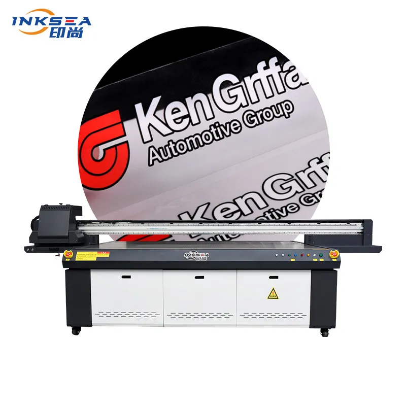 2500*1300mm large format printing machine 5 Ricoh G6 Print head 5 colors + varnish printing mobile hard drive LOGO