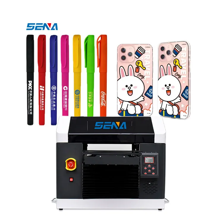 30*45Cm Printer Flatbed Inkjet UV Multifungsi Universal Kecil Pencetakan CMYK untuk Casing Ponsel Plastik Silinder Logam Akrilik Kayu