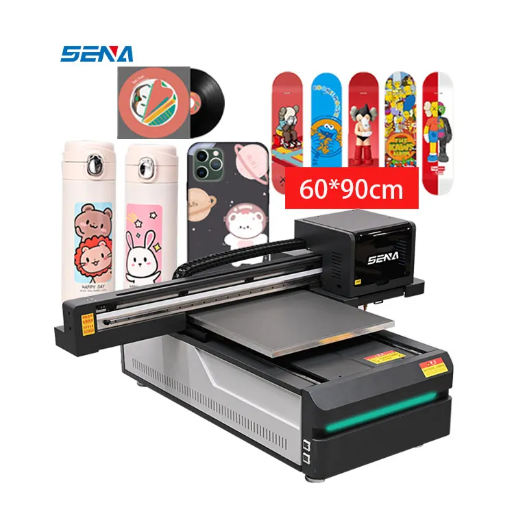 ເຄື່ອງພິມ 3D A3 All in One 6090 UV Inkjet Flatbed Printer For Customize 3D Acrylic Phone Case PVC Card Pen Golf T-shirt