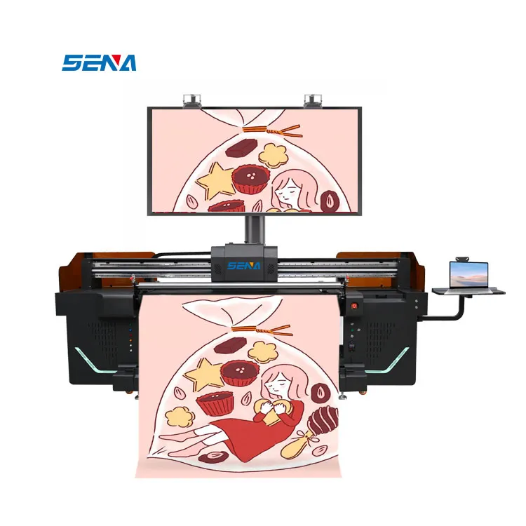 Mesin Cetak Penjualan Putar Tumbler Printer Format Besar Inkjet UV 3D untuk Bahan Katun Kaus Kain Kulit Fleksibel Gulungan