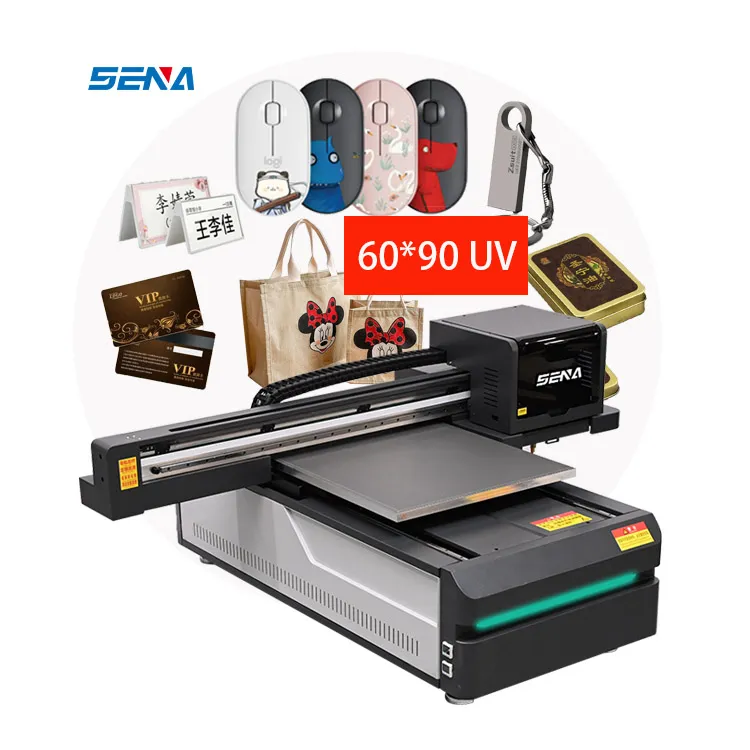 60*90cm Digital Printing Machine A3 A4 Small UV Inkjet Flatbed Printer Free Color for Glass Wood Acrylic Phonecase Metal Leather