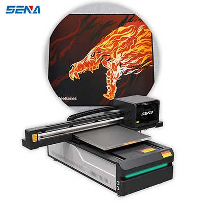 Printer Flatbed UV Multifungsi Ukuran 60*90CM Epson Printhead CMYKW + Pernis untuk Casing Headphone Power Bank