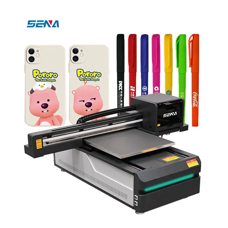 60*90Cm Printer UV Flatbed Inkjet A3 Kecil Otomatis Kecepatan Cepat Pencetakan Universal 3D untuk Casing Ponsel Logam Kayu Stiker PVC Kaca