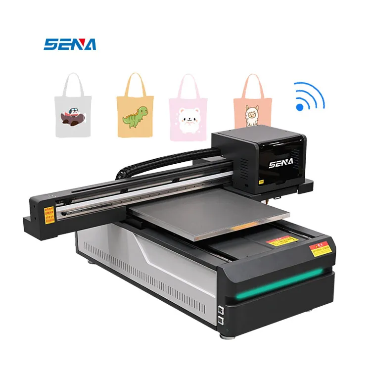 6090-SENA Format Besar 8 Warna 3D Label Botol Foto Metalik Kaca Metalik Casing Ponsel Digital Flatbed A1 Printer Uv