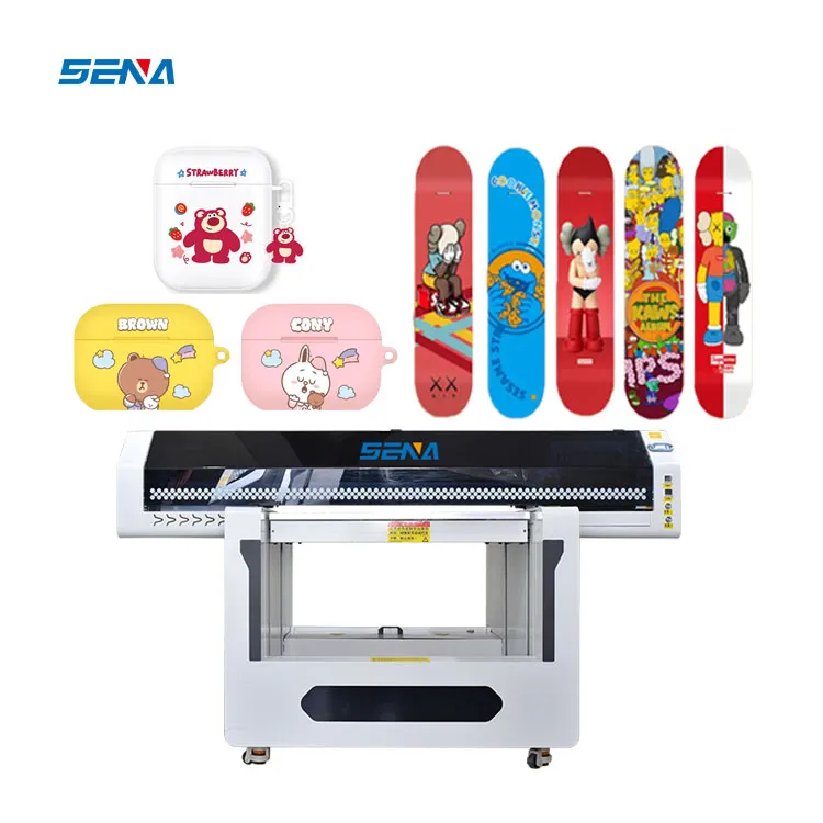 90*60CM 3D Digital Printing Machine UV Flatbed Inkjet Panel Printer LED for Bag Luggage Helmet Sticker Phonecase PVC Wood Glass