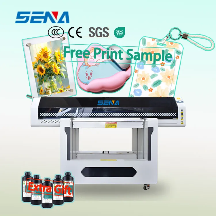 90*60cm UV Flatbed Inkjet Printer Machine Print Acrylic Glass Phonecase