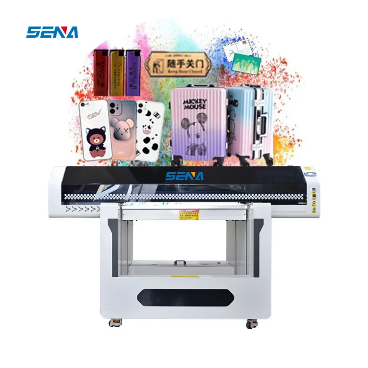 Mesin Cetak Uv A1 Printer Flatbed Uv Digital Ukuran 9060 untuk Casing Ponsel Botol Akrilik Kaca Kayu dengan Kepala Cetak I3200