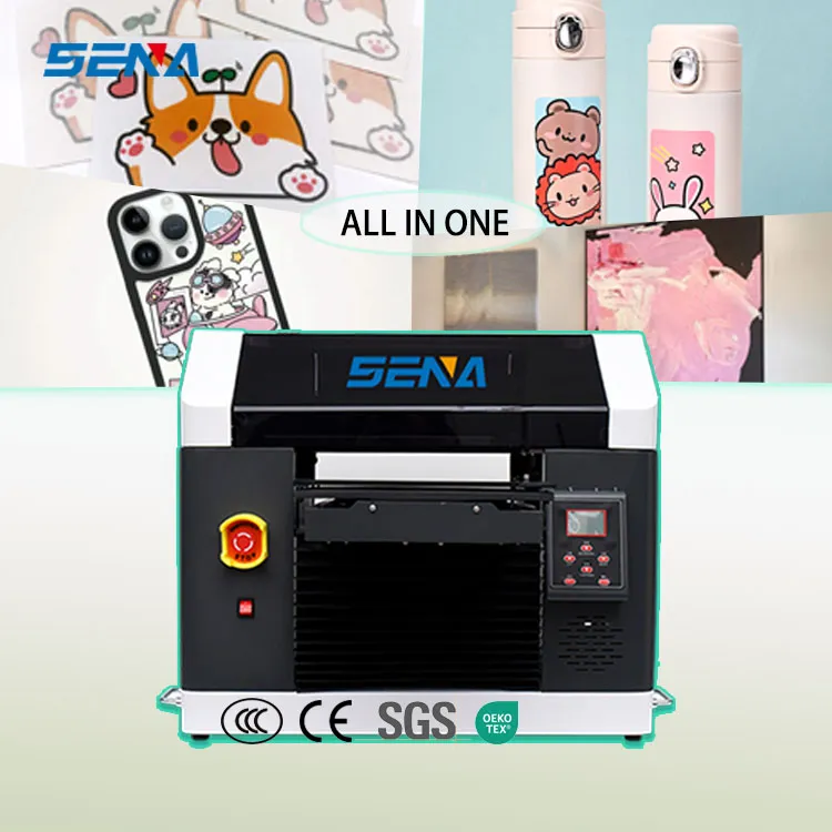 A3 A4 Small UV Flatbed Inkjet Printer with 30cm Lifting Platform