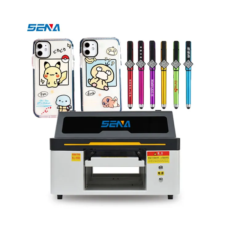 A3 Smart Kecil 30*45Cm UV Inkjet Flatbed Printer Epson Nozzle Digital Kustom LED untuk 3D Logam Papan Nama Pena Phonecase Kayu PVC