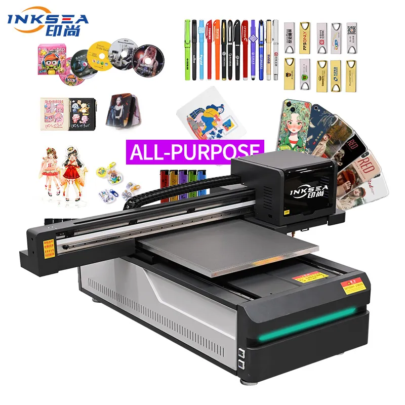 Ab Film Kulit Buatan Kartu Logam Akrilik A0 A1 Ukuran Mesin Cetak Inkjet UV Flatbed Printer 6090 Epson I3200 Print Head