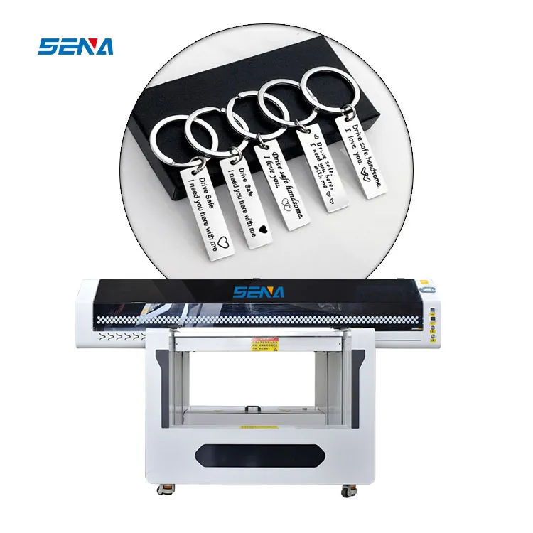 Industri Periklanan Digital 90*60Cm 3D Flatbed Printer Inkjet UV untuk Casing Ponsel Kaca Kaus Kartu Akrilik PVC Kayu Mesin Otomatis