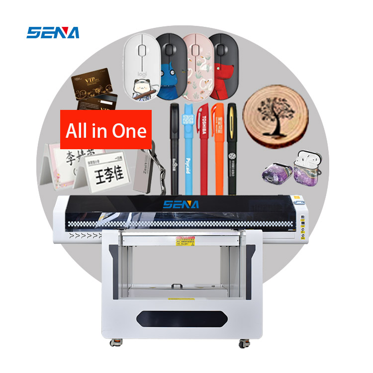 All In One 90*60cm Small A3 DTF UV Inkjet Flatbed Printer High Speed CMYKW+Varnish for 3D Leather PVC Tiles Wood Phone Case