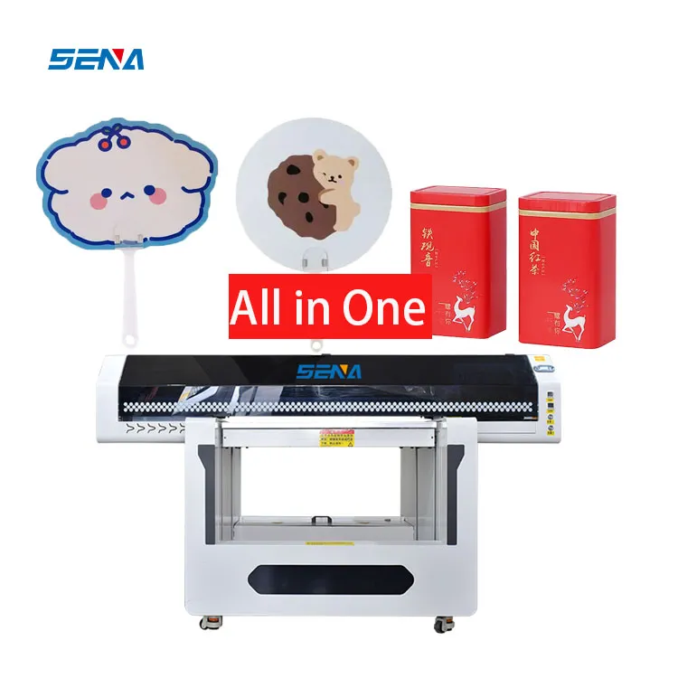 Mesin Cetak Format Besar Semua Dalam Satu 9060 Printer Inkjet UV Flatbed A3 untuk Remote Control KT PU Bahan Kaca Akrilik PVC