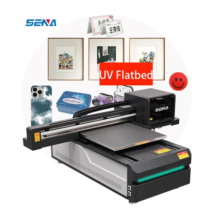 Mesin Cetak Inkjet 3D Digital Otomatis 6090 A3 A4 Printer UV Flatbed Inkjet untuk Bisnis Kecil Ubin PVC Casing Ponsel Kayu Kaca