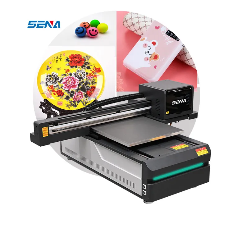 Automatic SENA Newest 6090 Printer UV DTF Printing Solution A1 UV inkjet digital printer phone case uv flatbed printer 600*900MM