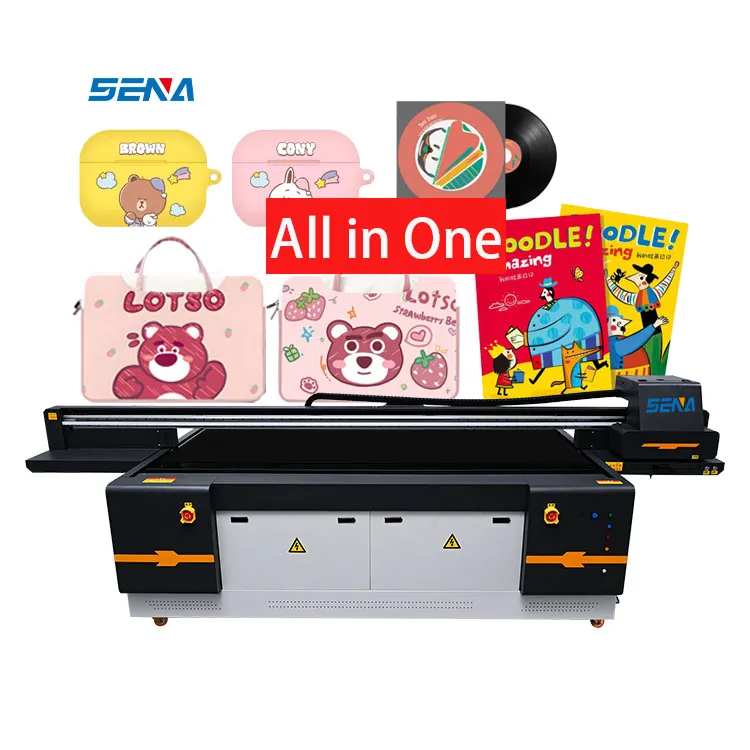 Tersedia Dalam Semua Ukuran Format Besar 2513 Printer Flatbed Inkjet UV 3D CMYKW + Pernis untuk Casing Ponsel Label Kaca Kartu PVC Akrilik