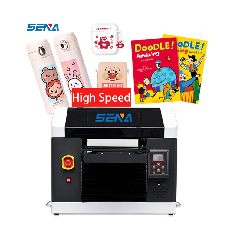 Best New Product A3 A4 Small Format UV Inkjet Flatbed Printer Digital Custom for Toy ID Card Cup Wrap Phonecase Wood Metal Glass