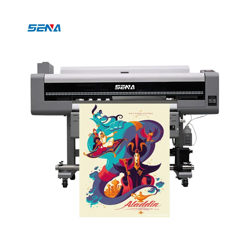 Produk Baru Terbaik Penggunaan Industri Printer Format Lebar 3D Gulungan Digital Printer Inkjet UV untuk Kaus Linen Poster Dinding Peta Kain