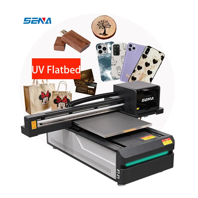 Printer Flatbed Inkjet UV Kualitas Terbaik Tiongkok Mesin Cetak Digital Kecepatan Lebih Cepat 3D untuk Stiker PVC Kaca Casing Ponsel Logam Kayu