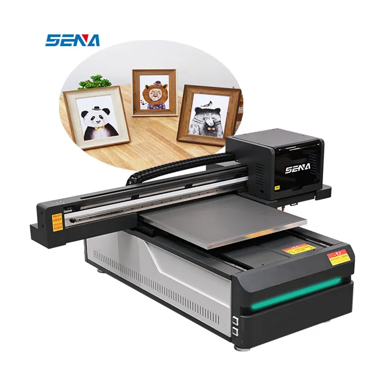 CMYK+W V Uv प्रिंटर A1 आकार 60 90Cm SENA Uv Cama Plana Uv प्रिंटर फ्लॅटबेड