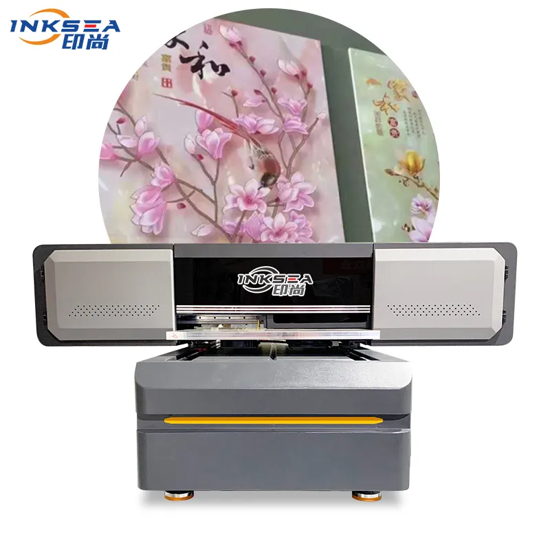 Printer UV langsung dari produsen yang hemat biaya CMYK+W+ printer flatbed UV warna pernis untuk mentransfer label kristal lem