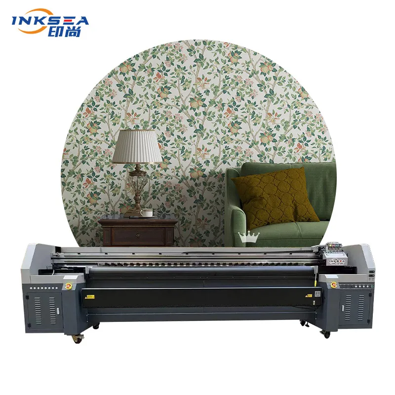 Pola desain kanvas katun mesin cetak ukuran 1,6M Plotter dengan printer format lebar pencetakan pemindaian kepala ganda Epson