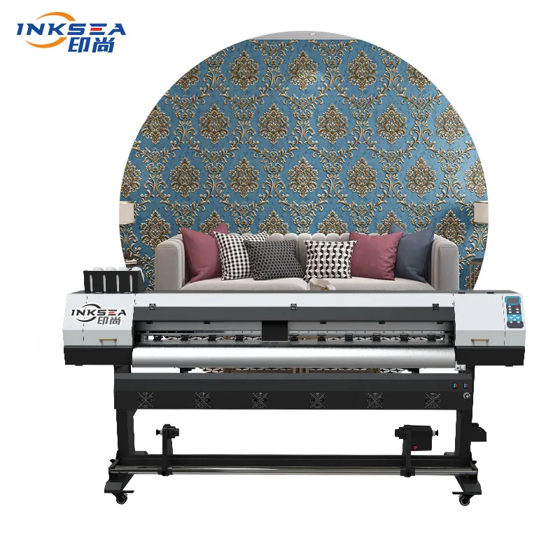 Mesin Cetak Uv Kustom Nosel Epson I3200 1.8M untuk Wallpaper 3D Kain Lampiran Mobil Kain Tekstil Linen Tekstil