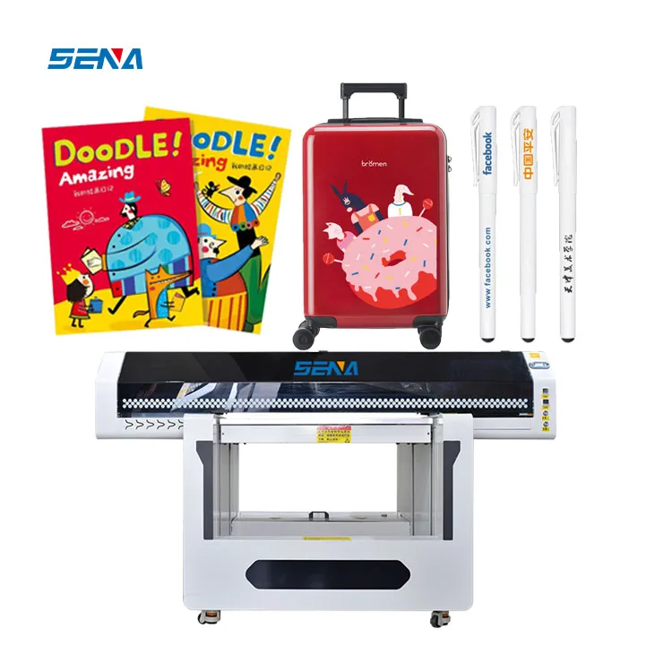 Customization Machine UV Flatbed Inkjet Printer 90*60CM CMYKW Varnish Faster Speed 3D Printing Acrylic PVC Phonecase Glass Metal