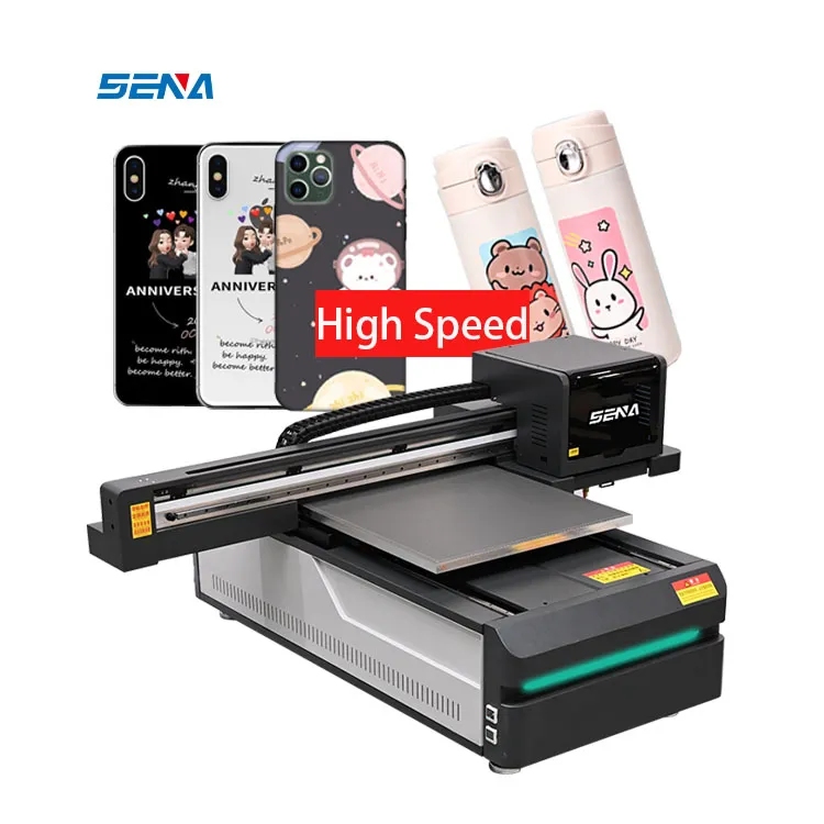 Digital 3D A3 Small 6090 UV Inkjet Flatbed Printer Industrial Machine For Customize Acrylic Phone Case PVC Card Pen Golf T-shirt