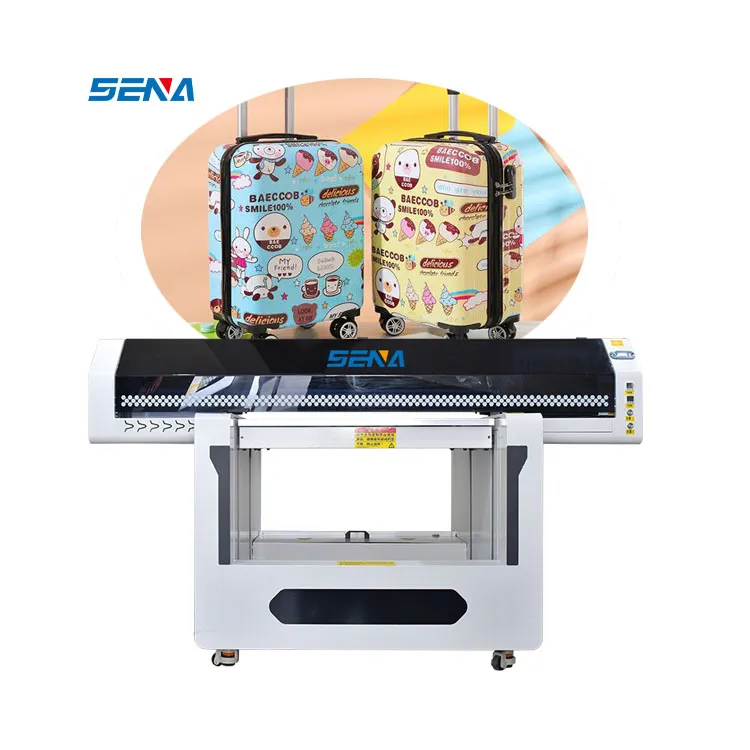 Digital Ramah Lingkungan Profesional 3D 90*60CM Panas Tekan Inkjet UV Flatbed Printer untuk Bagasi KT PU PVC Bahan Kaca Akrilik