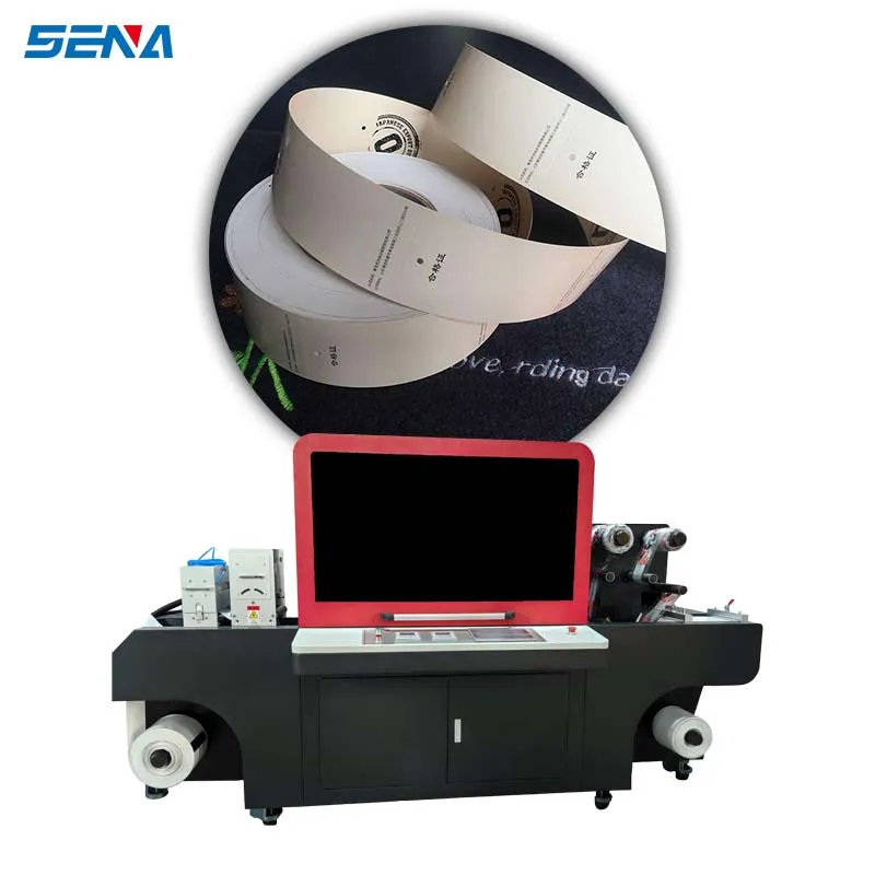 Digital Label UV printer Machine Large Format Roll to Roll LED CMYKW+Varnish for Ribbon Printing Machine Garments Label Printer