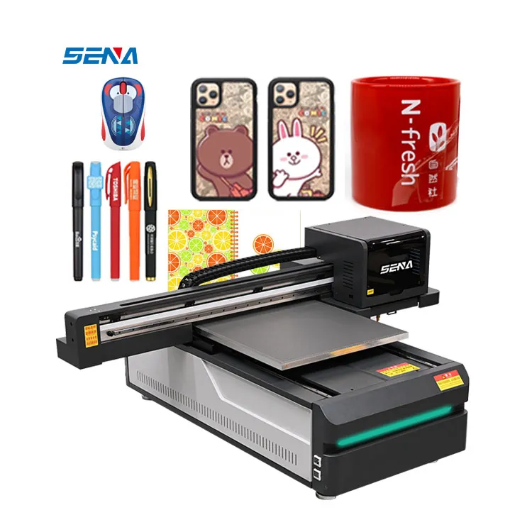 Printer UV Flatbed Inkjet Digital Ramah Lingkungan Pernis CMYK Tekan Panas 3D Kustom untuk Casing Ponsel Logam Kayu Stiker Kartu PVC Kaca