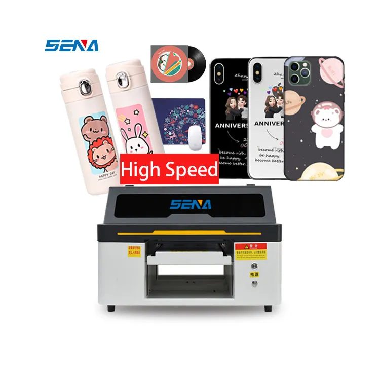 Eco Solvent A3 A4 UV Inkjet Flatbed Printer 3D Mini High Speed Custom for Glass Wood Acrylic Phonecase Metal PVC Small Business