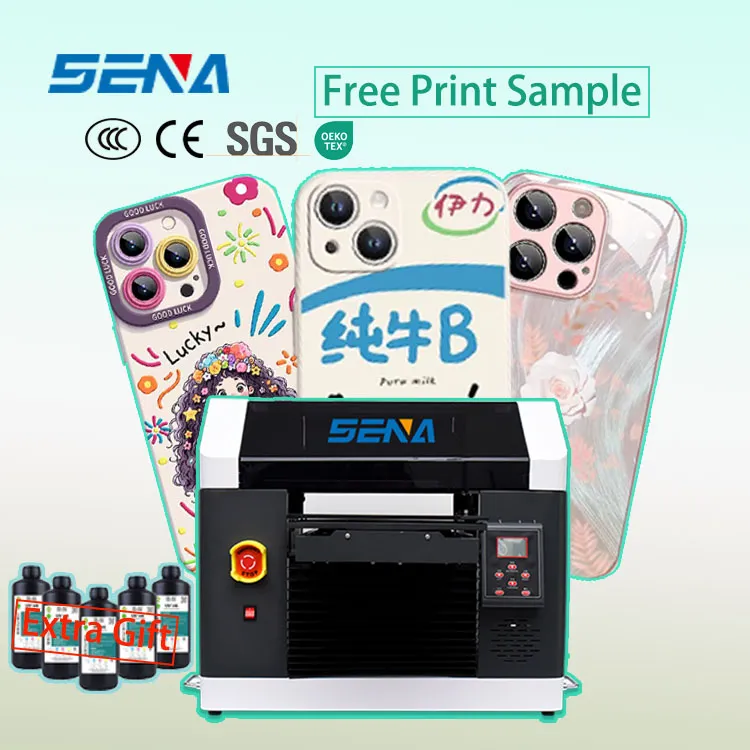 Eco Solvent UV Inkjet Flatbed Printer A3 A4 Small Print Phonecase