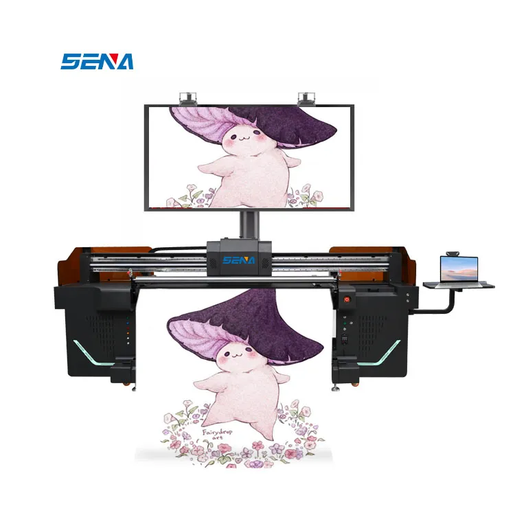 Mesin Printer Format Besar Datar Inkjet UV 3D Ekonomis untuk Industri Periklanan Katun Kaos Kain Kulit Warna Fleksibel