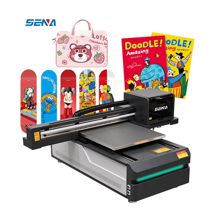 Printer Flatbed Inkjet UV Ekonomis Semua Dalam Satu LED Kecepatan Tinggi A3 Kecil untuk Sepatu 3D Kustom Casing Ponsel Kayu Label Kartu PVC Kaca