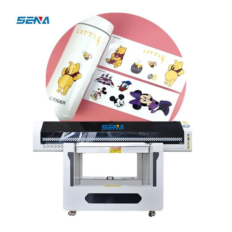 ໂຮງງານຂາຍໂດຍກົງ 90*60CM 3D Digital UV Flatbed Inkjet Printer CMYK LED Custom for Bag Luggage Helmet Phonecase PVC Wood Glass