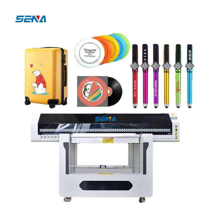 Factory Supply UV Inkjte Flatbed Printer Machine CMYK+Varnish All in One Fast for T-Shirt Phone Case Glass Wood PVC Card Label