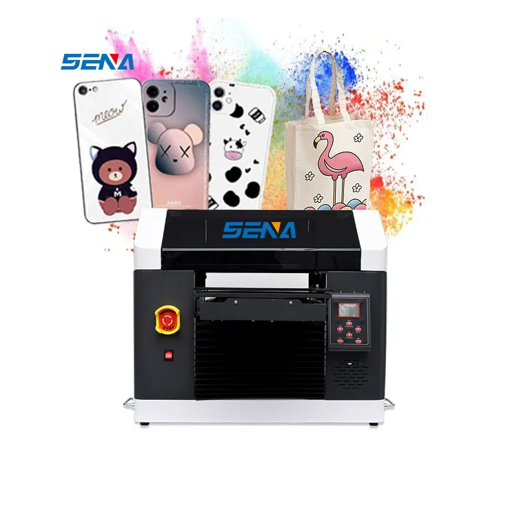 Printer UV Mini Kecepatan Lebih Cepat 30*45Cm Printer Inkjet Flatbed UV LED Kustom untuk Kartu ID Casing Ponsel Stiker Akrilik Kaca Kayu PVC