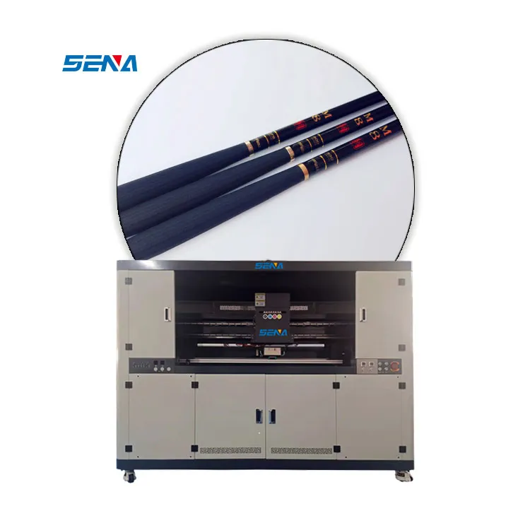 Fishing Rod Printing Machine Direct Inkjet Varnish UV Printer for PVC Pipe Glass Pipe Metal Pipe Acrylic Tube Long Round Tube