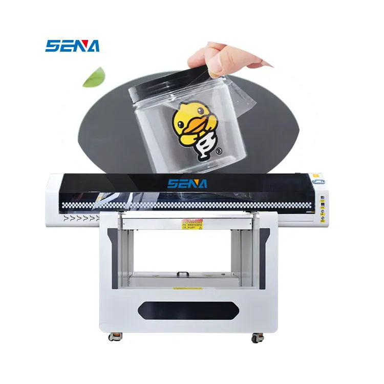 Pasokan Pabrik Unggulan LED Tekan Panas 6 Warna + Pernis 3D 90*60CM Printer Flatbed UV Inkjet untuk Bahan Kaca Akrilik PVC KT PU