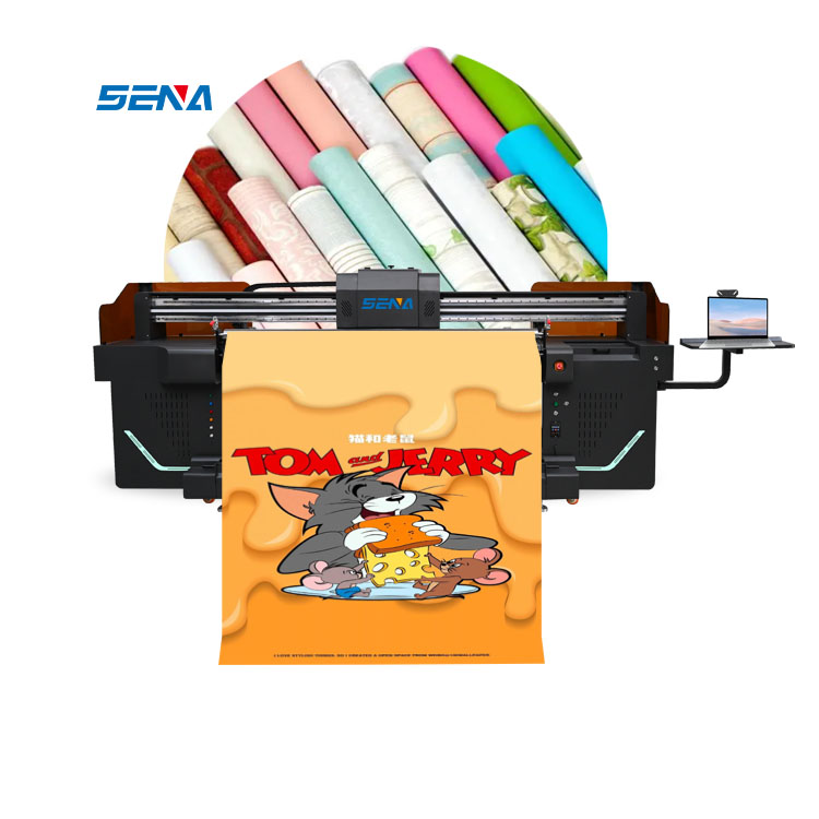 Full Automatic 3D One Click Ink AbsorptionPrinting Machine 6 Color+Varnish Digital 1.8/3.2M for Poster Sign Picture Wallpaper