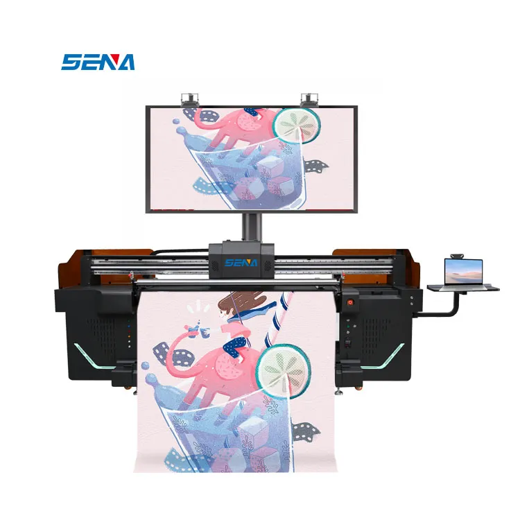 Full Automatic Roll to Roll UV Inkjet Flat Printer Digital 3D for Light Box Linen T-Shirt Fabric Map Wall Poster Printing Hybrid