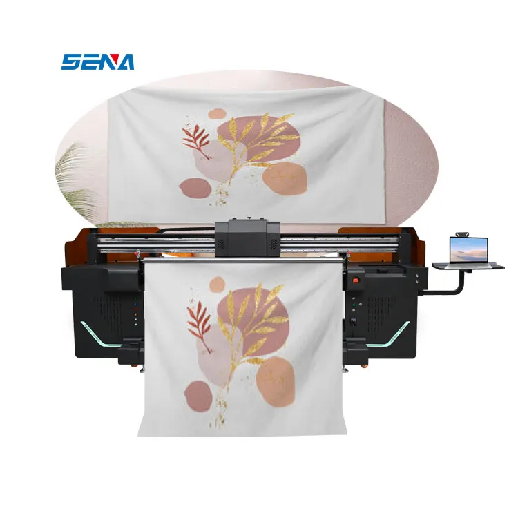 Printer Format Besar Roll To Roll Digital Inkjet UV Unggulan LED 3D Sepenuhnya Otomatis untuk Karpet Cincin Kawat Ubin Timbul 3D